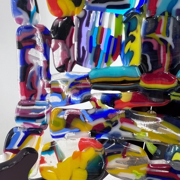 Artist Piece fused and formed glass bowl - Picture 3 of 12